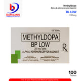 BP LOW Methyldopa 250mg Alpha 2 Adrenoreceptor Agonist Tablet 100's