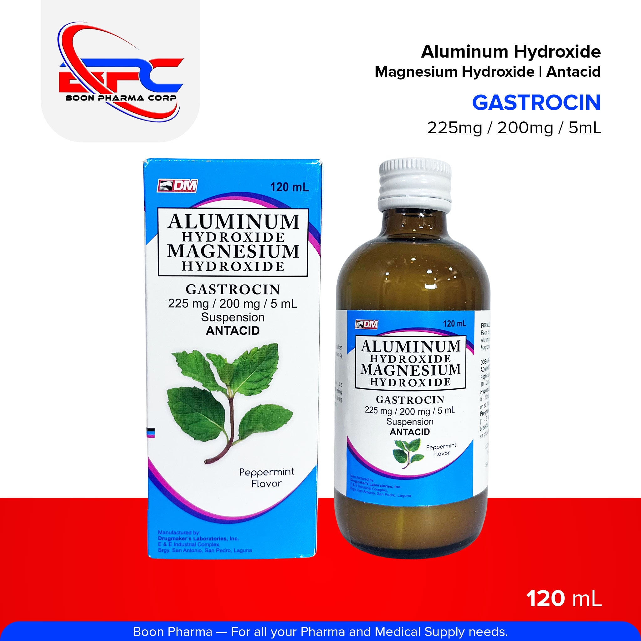 GASTROCIN Aluminum Hydroxide Magnesium Hydroxide Suspension Antacid 22 ...