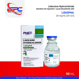 LIDOPHIL Lidocaine Hydrochloride Solution for Injection Local Anesthetic (IV) 20 mg/mL (2% w/v) 50mL
