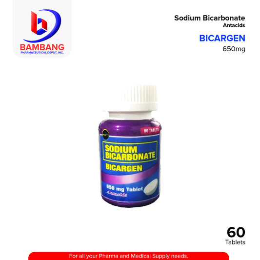 BICARGEN Sodium Bicarbonate 650mg Tablet 60's