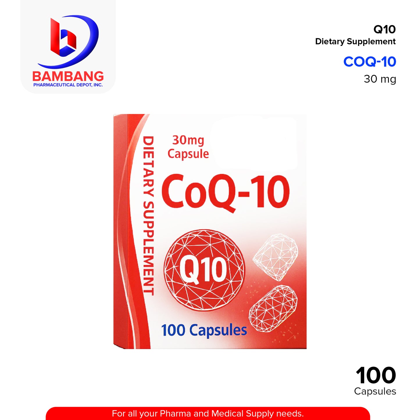 NUMAX CoQ-10 Food Supplement 30mg Capsule 100's