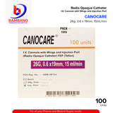 CANNOCARE IV Cannula with Wings and Injection Port Radio Opaque Catheter G26