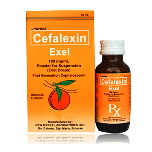 Cefalexin (Exel) 100mg/ml Powder for Suspension Oral Drops 10ml