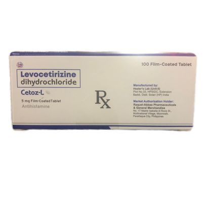 Levocetirizine Dihydrochloride (Cetoz L) 5mg Film Coated Antihistamine Tablet 100's