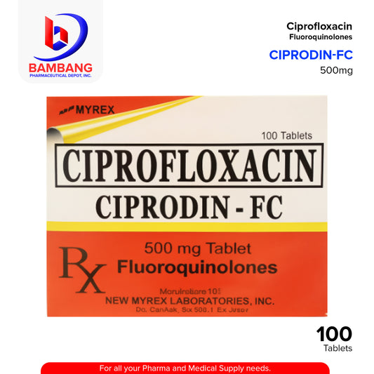 CIPRODIN FC Ciprofloxacin 500mg Tablet 100's