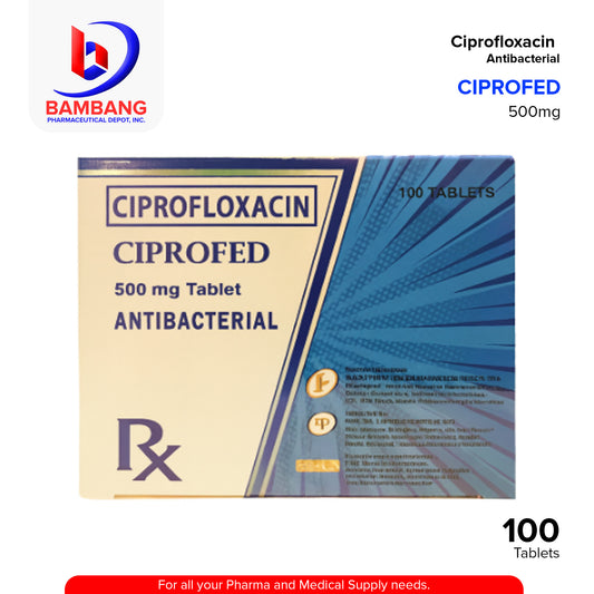 CIPROFED Ciprofloxacin 500mg Tablet 100's