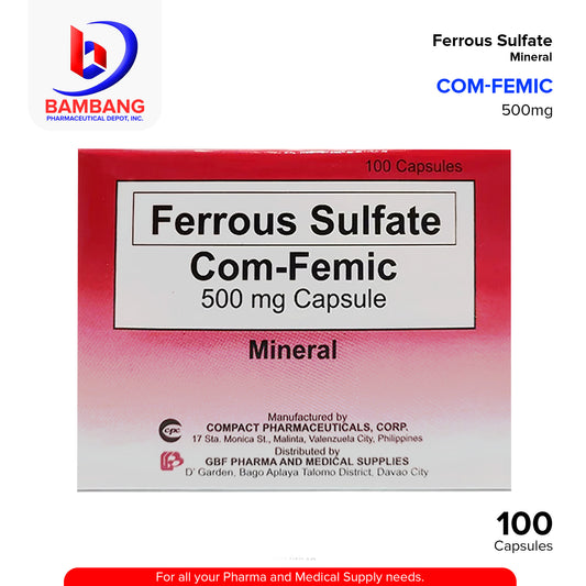 COM-FEMIC Ferrous Sulfate 500mg Capsule 100's