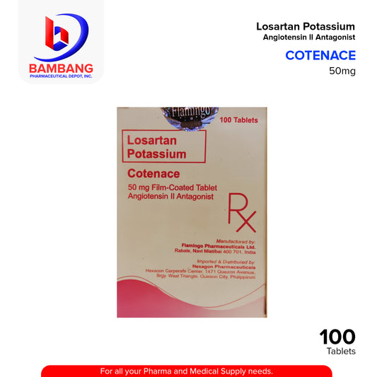 COTENACE Losartan Potassium 50mg Film Coated Tablet 100's
