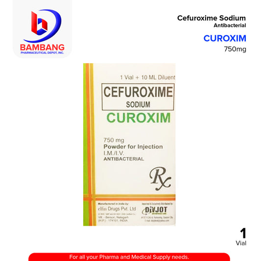 CUROXIM Cefuroxime 750mg Powder for Injection I.M./I.V. 10ml Diluent Vial 1's