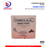DIABEE FORTE Vitamin B1 B6 B12 300mg / 100mg / 100mcg Capsules 100's