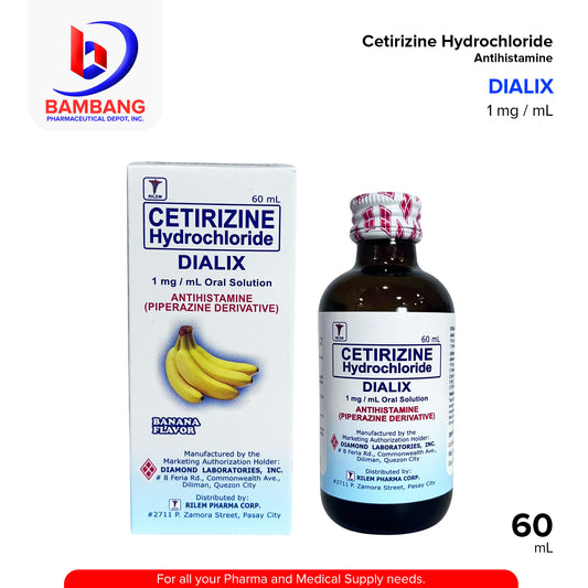 DIALIX Cetirizine Hydrochloride Antihistamine 1 mg / mL 60mL