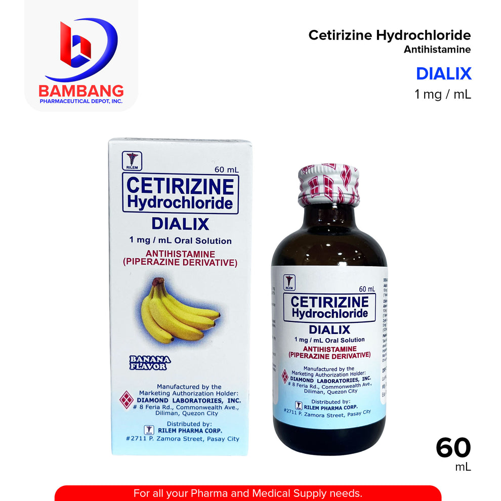 DIALIX Cetirizine Hydrochloride Antihistamine 1 mg / mL 60mL – Bambang ...