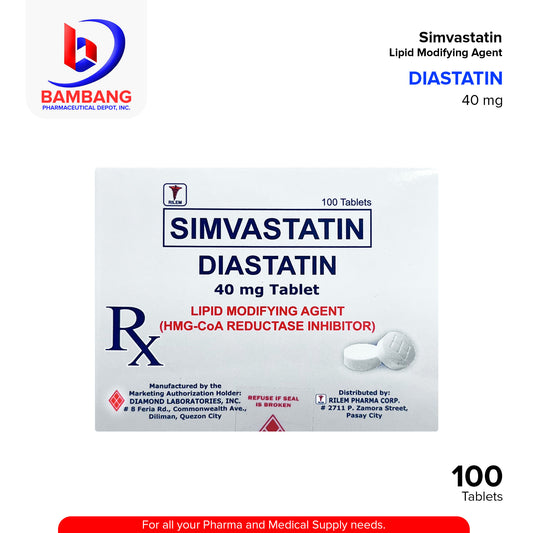 DIASTATIN Simvastatin Lipid Modifying Agent 40mg Tablet 100's