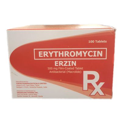 Erythromycin (Erzin) 500mg Film Coated Tablet 100's – Bambang ...