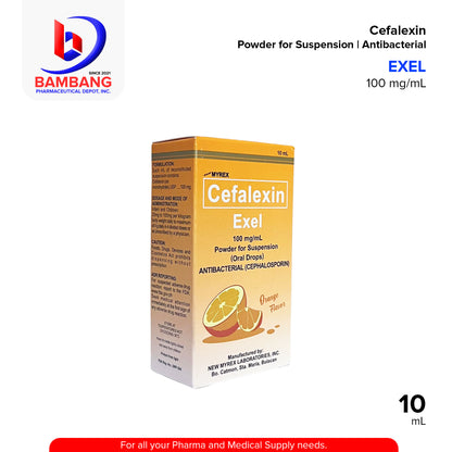EXEL Cefalexin Antibacterial Cephalosporin Powder for Suspension 100 mg/mL 10mL