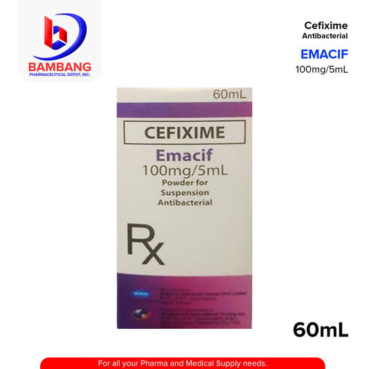 EMACIF Cefixime 100mg/5ml Powder for Oral Suspension 60ml