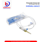 Disposable Infusion Set (Everwell) Non Pyrogenic, Non Toxic (Adult)