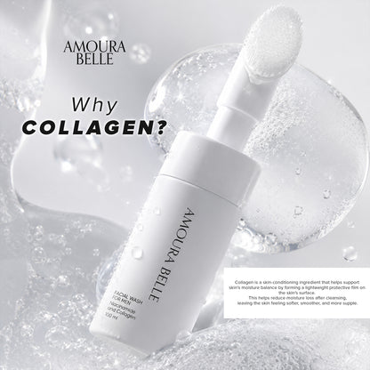 AMOURA BELLE Niacinamide & Collagen Facial Wash for Men 100ml – Gentle Hydrating Brightening Cleanse