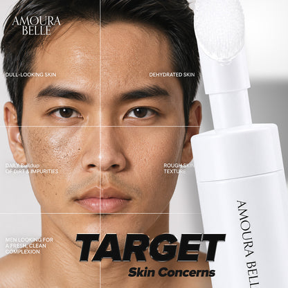 AMOURA BELLE Niacinamide & Collagen Facial Wash for Men 100ml – Gentle Hydrating Brightening Cleanse