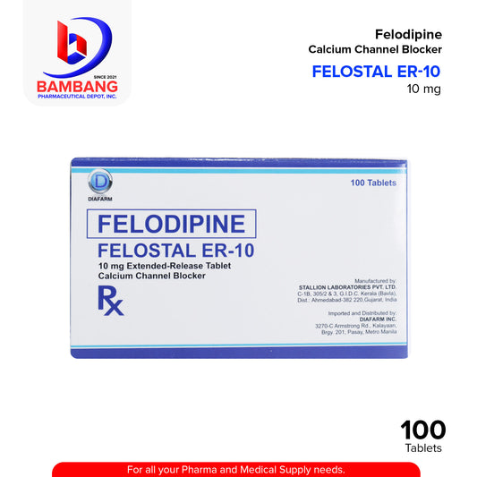 FELOSTAL ER-10 Felodipine Calcium Channel Blocker 10mg Extended-Released Tablet 100's