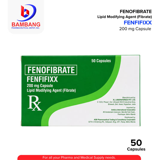 FENFIFIXX Fenofibrate 200mg Lipid Modifying Fibrate Capsule 50's