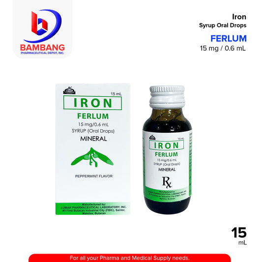 FERLUM Iron Mineral Syrup Oral Drops 15 mg / 0.6 mL 15mL