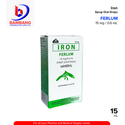 FERLUM Iron Mineral Syrup Oral Drops 15 mg / 0.6 mL 15mL