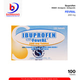 FEVRAL Ibuprofen Non Steroidal Anti Inflammatory Drug NSAID Analgesic / Antipyretic 200mg Tablet 100's