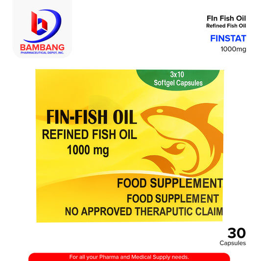 FINSTAT Fin Fish Oil 1000mg Refined Fish Oil Softgel Capsule 3x10