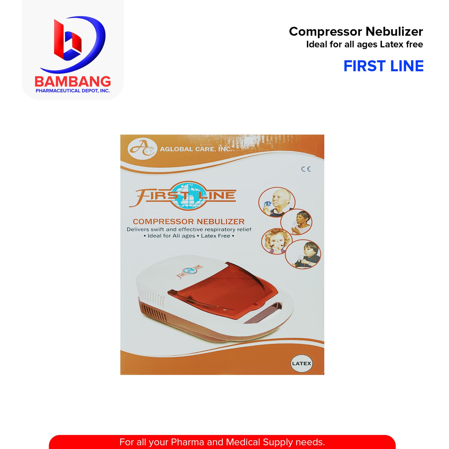 FIRST LINE Compressor Nebulizer Ideal for All Age, Latex Free