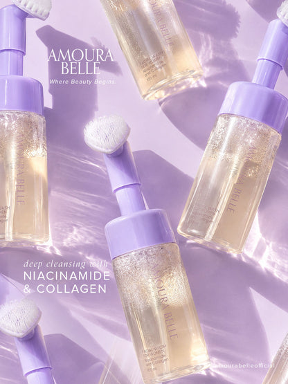 AMOURA BELLE Niacinamide & Collagen Facial Wash for Women 100ml – Gentle Hydrating Brightening Clean