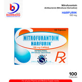 HARFURIN Nitrofurantoin Antibacterial Nitrofuran Derivative 100 mg Capsule 100's