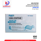 HEMLOB Amlodipine 10mg Calcium Channel Blocker Tablet 100's