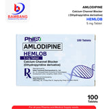 HEMLOB Amlodipine 5mg Calcium Channel Blocker Tablet 100's
