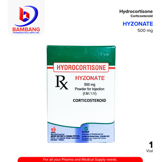 HYZONATE Hydrocortisone 500mg Powder for Injection (IMIV) Vial 1's