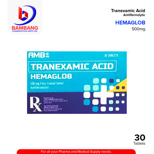 HEMAGLOB Tranexamic Acid 500mg Film Coated Tablet 30's