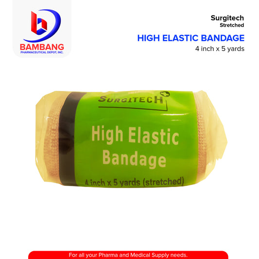 High Elastic Bandage (Surgitech) 4inch x 5yards Stretch