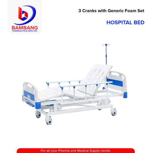 Hospital Bed 3 Cranks with Generic Foam Set