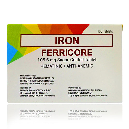 Ferrous Sulfate (Ferricore) 105.6mg Anti Anemia Tablet 100's