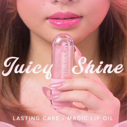 AMOURA BELLE Magic Lip Oil 10ml – Nourishing Glossy Lip Oil with Rosehip, Sunflower & Grapeseed Oils