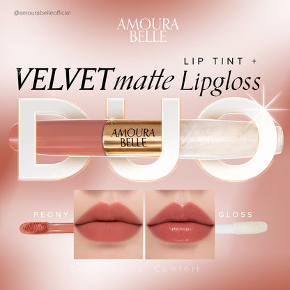 AMOURA BELLE Velvet Matte Liptint & Lip Gloss Duo – Long-Lasting Matte Color & High-Shine Finish