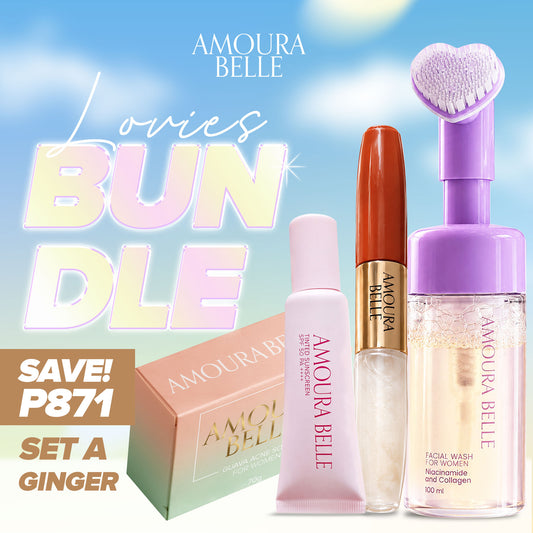 𝗕𝗨𝗡𝗗𝗟𝗘 Amoura Belle Set of Facial Wash Velvet Matte Liptint Tinted Sunscreen + FREE GUAVA Soap