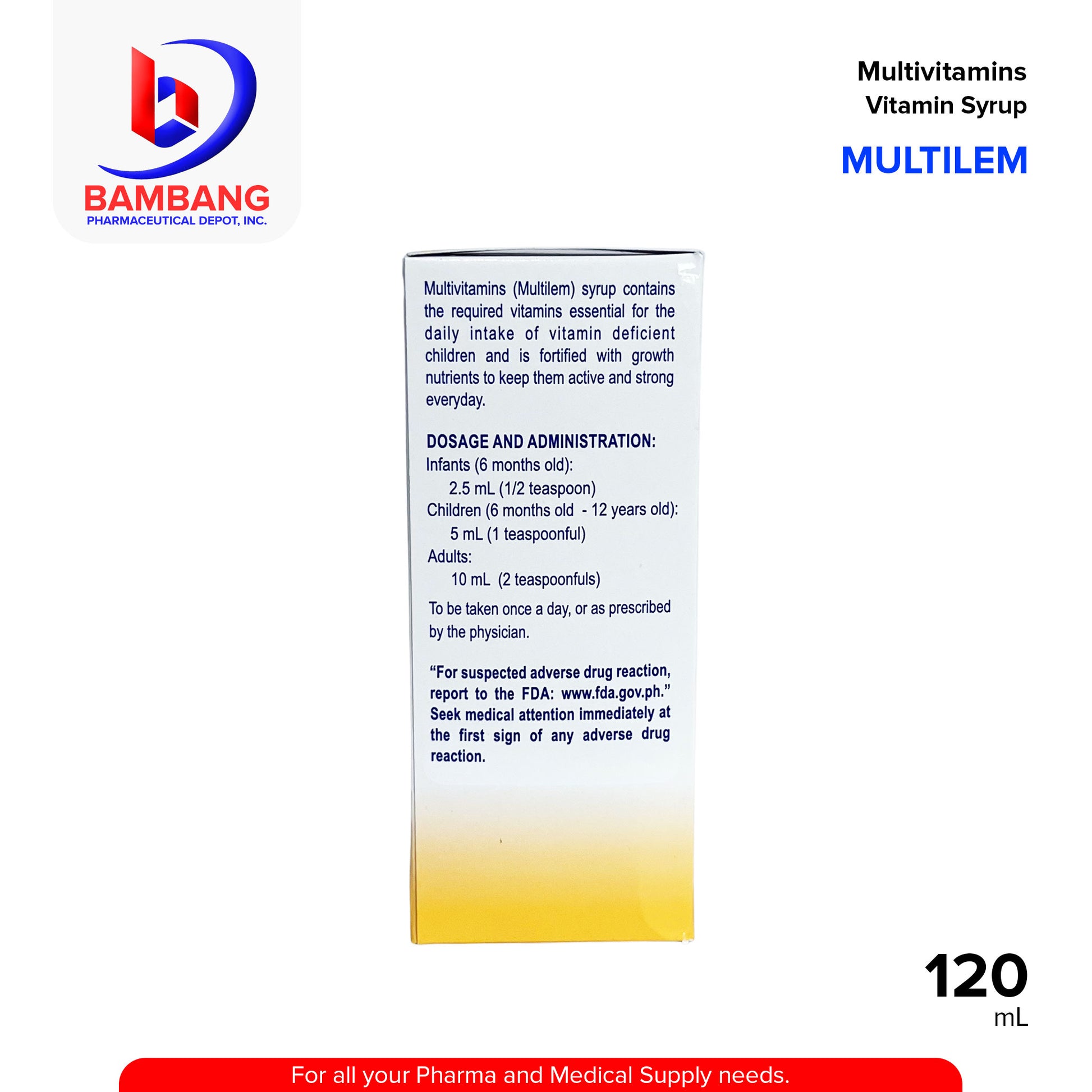 MULTILEM Multivitamins Vitamin Syrup 120 mL – Bambang Pharmaceutical ...
