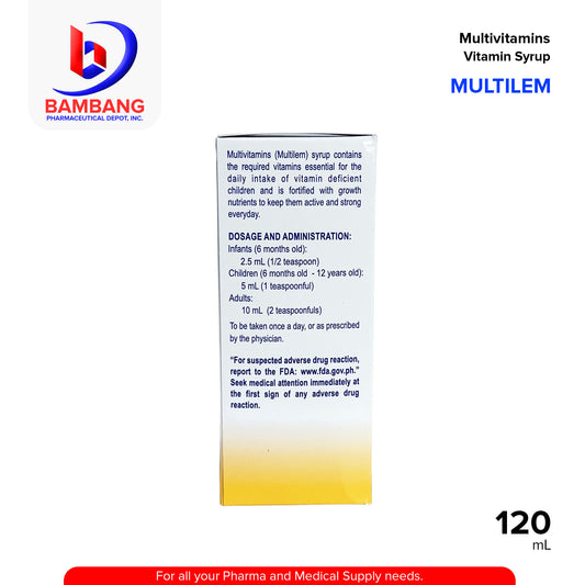 MULTILEM Multivitamins Vitamin Syrup 120 mL