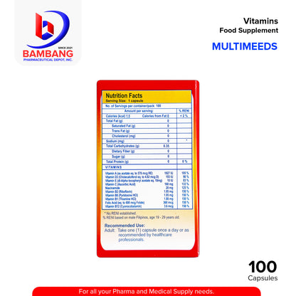 MULTIMEEDS Vitamins Food Supplement Capsule 100's