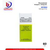 MYREX Paracetamol Suspension Alcohol Free Analgesic Antipyretic 125 mg / 5 mL 60 mL