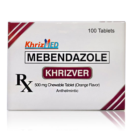 Mebendazole (Khrizver) 500mg "Orange Flavor" Chewable Tablets 100's