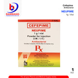 NEUPIME Cefepime 1g / Vial Powder for Injection (I.M/I.V) Vial 1's