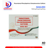 NASALMED Paracetamol Phenylephrine Chlorphenamine Caffeine 500mg/5mg/2mg/15mg Tablet 40's