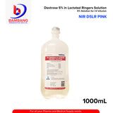 NIR D5LR PINK Dextrose 5% in Lactated Ringers Solution (Pink) 5% Solution for I.V Infusion 1000ml